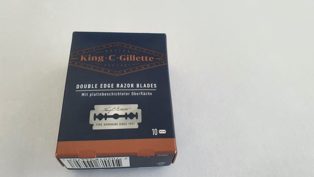 Gillette King C. Rasierhobel Testbericht - Klingen Verpackung