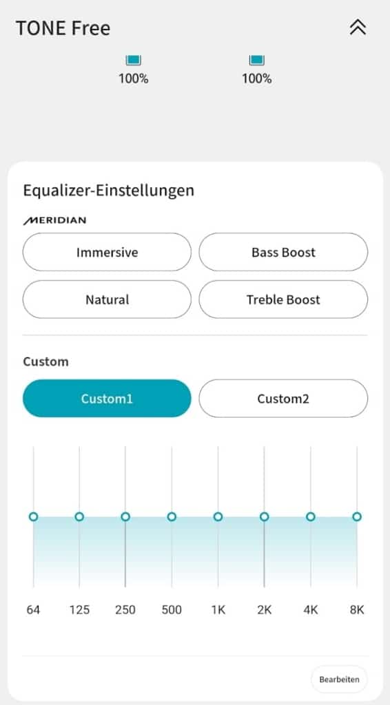 LG Tone Free im Test - Custom Equalizer Einstellungen