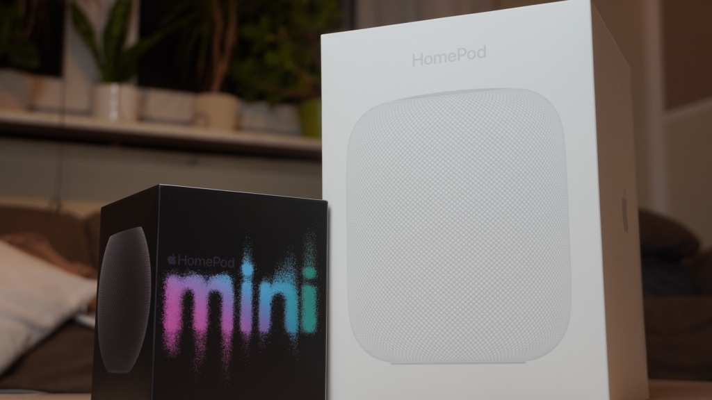Apple Homepod Mini Testbericht Beide Verpackung Nebenainder Vom Homepod Und Homepod Mini